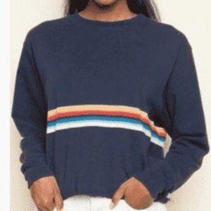Brandy Melville John Galt Navy Rainbow Long Sleeve